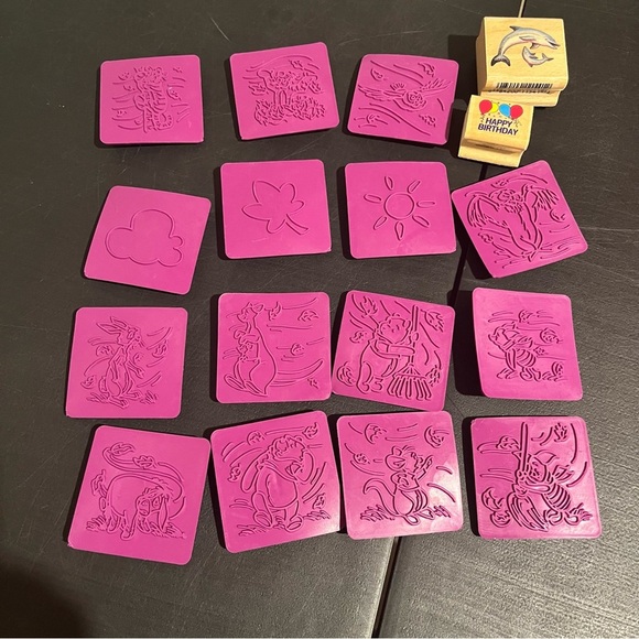 WINNIE THE POOH RUBBER And Wood STAMP SET Of 17 - Picture 1 of 7